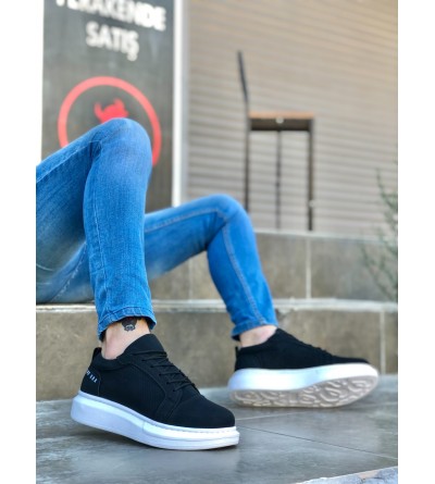 BA0548 BOA Kalın Yüksek Taban Siyah Bağcıklı Spor Erkek Ayakkabı BA0548 BOA Kalın Yüksek Taban Siyah Bağcıklı Spor Erkek Ayakkabı