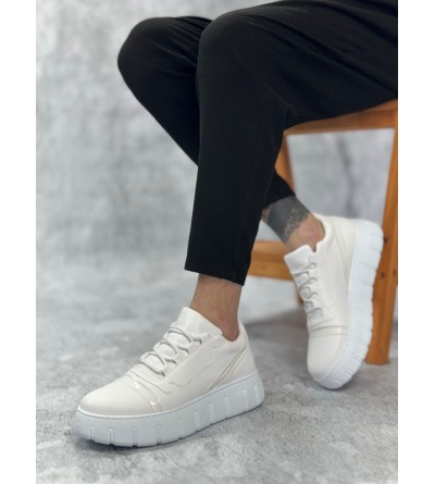 BA0666 BOA Beyaz Yüksek Taban Erkek Günlük Ayakkabı