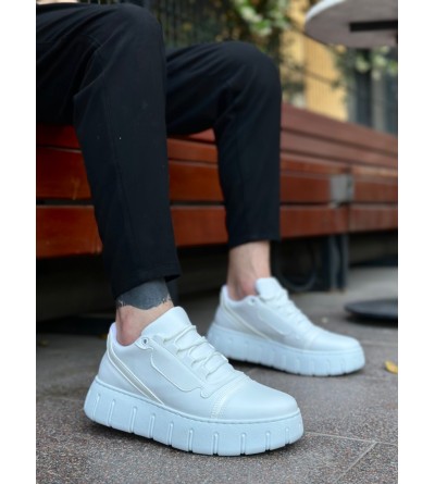 BA0666 BOA Beyaz Yüksek Taban Erkek Günlük Ayakkabı