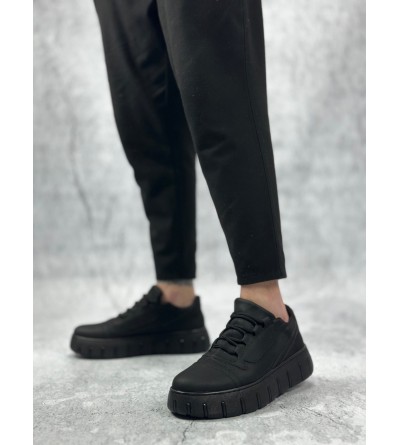 BA0666 BOA Siyah Yüksek Taban Erkek Günlük Ayakkabı