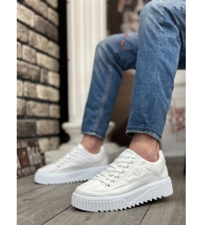 BA0801 BOA Beyaz Yüksek Taban Erkek Spor Ayakkabı BA0801 BOA Beyaz Yüksek Taban Erkek Spor Ayakkabı