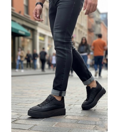 BA0801 BOA Siyah Yüksek Taban Siyah Paraşüt Kumaş Cilt Detaylı Erkek Ayakkabı BA0801 BOA Siyah Yüksek Taban Siyah Paraşüt Kumaş Cilt Detaylı Erkek Ayakkabı