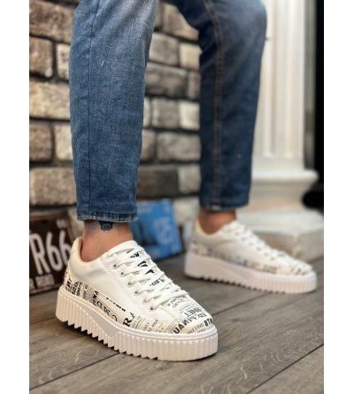 BA0801 BOA Yüksek Taban Gazete Desenli Erkek Spor Ayakkabı BA0801 BOA Yüksek Taban Gazete Desenli Erkek Spor Ayakkabı