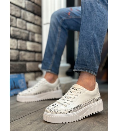 BA0801 BOA Yüksek Taban Gazete Desenli Erkek Spor Ayakkabı BA0801 BOA Yüksek Taban Gazete Desenli Erkek Spor Ayakkabı