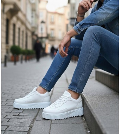 BA0802 BOA Beyaz Yüksek Taban Erkek Günlük Ayakkabı BA0802 BOA Beyaz Yüksek Taban Erkek Günlük Ayakkabı