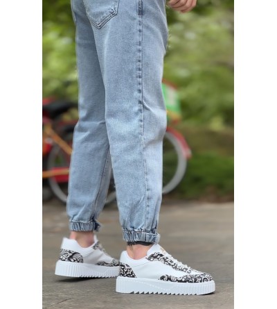 BA0802 BOA Gotik Desenli Beyaz Yüksek Taban Erkek Günlük Ayakkabı BA0802 BOA Gotik Desenli Beyaz Yüksek Taban Erkek Günlük Ayakkabı