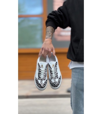 BA0802 BOA Gotik Desenli Beyaz Yüksek Taban Erkek Günlük Ayakkabı BA0802 BOA Gotik Desenli Beyaz Yüksek Taban Erkek Günlük Ayakkabı