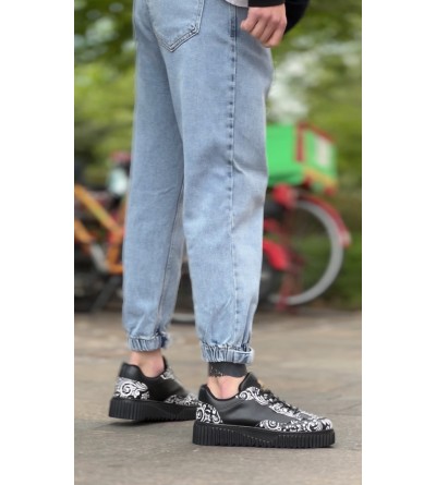 BA0802 BOA Gotik Desenli Siyah Yüksek Taban Erkek Günlük Ayakkabı BA0802 BOA Gotik Desenli Siyah Yüksek Taban Erkek Günlük Ayakkabı