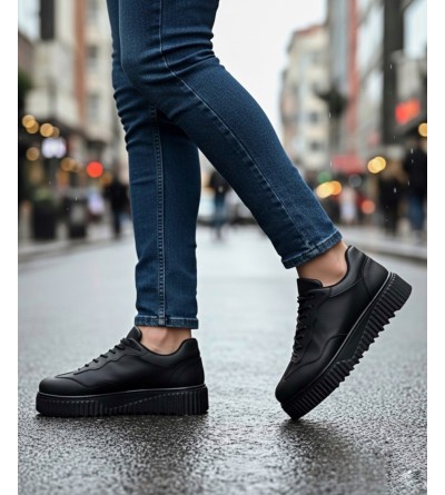 BA0802 BOA Siyah Renk Siyah Yüksek Taban Erkek Günlük Ayakkabı BA0802 BOA Siyah Renk Siyah Yüksek Taban Erkek Günlük Ayakkabı