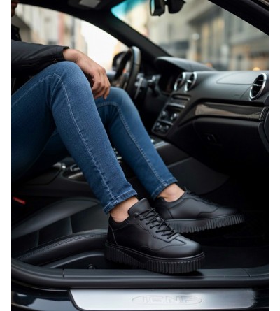 BA0802 BOA Siyah Renk Siyah Yüksek Taban Erkek Günlük Ayakkabı BA0802 BOA Siyah Renk Siyah Yüksek Taban Erkek Günlük Ayakkabı