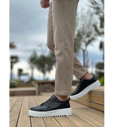 BA8104 BOA Yüksek Siyah Taban Rugan Bağcıklı Erkek Ayakkabı BA8104 BOA Yüksek Siyah Taban Rugan Bağcıklı Erkek Ayakkabı