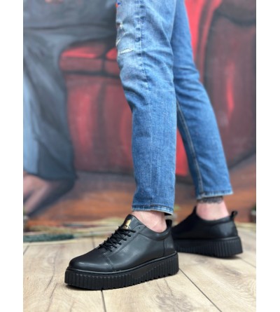 BA8104 BOA Yüksek Siyah Taban Siyah Cilt Bağcıklı Erkek Ayakkabı BA8104 BOA Yüksek Siyah Taban Siyah Cilt Bağcıklı Erkek Ayakkabı