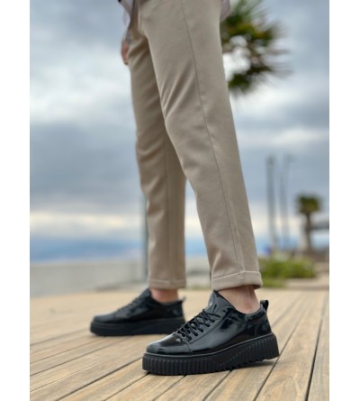 BA8104 BOA Yüksek Taban Rugan Siyah Bağcıklı Erkek Ayakkabı BA8104 BOA Yüksek Taban Rugan Siyah Bağcıklı Erkek Ayakkabı