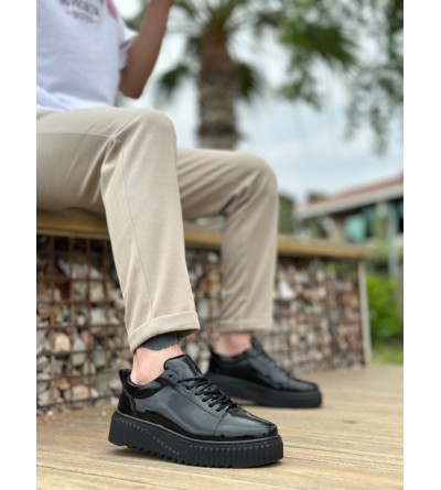 BA8104 BOA Yüksek Taban Rugan Siyah Bağcıklı Erkek Ayakkabı BA8104 BOA Yüksek Taban Rugan Siyah Bağcıklı Erkek Ayakkabı