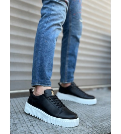 BA8104 BOA Yüksek Taban Siyah Cilt Bağcıklı Erkek Ayakkabı BA8104 BOA Yüksek Taban Siyah Cilt Bağcıklı Erkek Ayakkabı