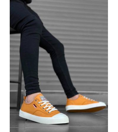 BA0223 BOA Rahat Düz Taban Keten Bağcıklı Sarı Günlük Erkek Ayakkabı BA0223 BOA Rahat Düz Taban Keten Bağcıklı Sarı Günlük Erkek Ayakkabı