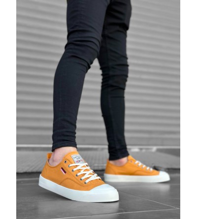 BA0223 BOA Rahat Düz Taban Keten Bağcıklı Sarı Günlük Erkek Ayakkabı BA0223 BOA Rahat Düz Taban Keten Bağcıklı Sarı Günlük Erkek Ayakkabı