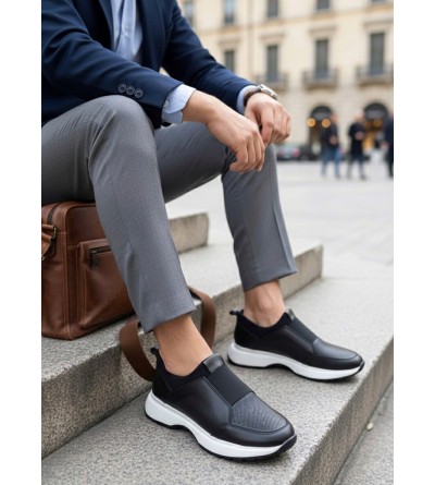 BA0244 İçi Dışı Hakiki Deri Bantlı Rahat Taban Casual Siyah Erkek Ayakkabı BA0244 İçi Dışı Hakiki Deri Bantlı Rahat Taban Casual Siyah Erkek Ayakkabı