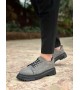 BA0245 Gri Süet Akıllı Lastik Bağcık Yüksek Taban Günlük Erkek Ayakkabı