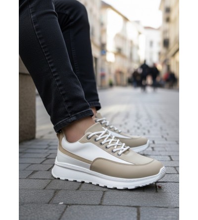 BA0246 Krem Bağcıklı Yüksek Beyaz Taban Günlük Erkek Ayakkabı BA0246 Krem Bağcıklı Yüksek Beyaz Taban Günlük Erkek Ayakkabı