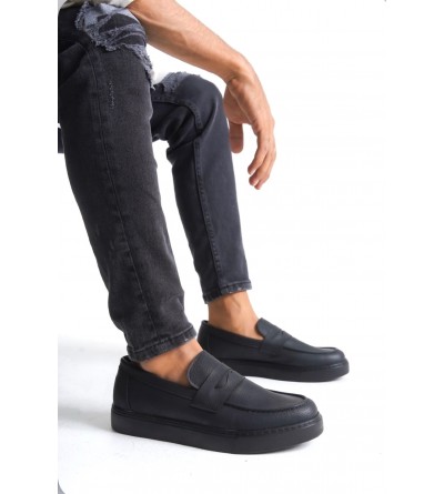 BA0580 Bağcıksız Kuşaklı Yüksek Siyah Taban Erkek Ayakkabı BA0580 Bağcıksız Kuşaklı Yüksek Siyah Taban Erkek Ayakkabı