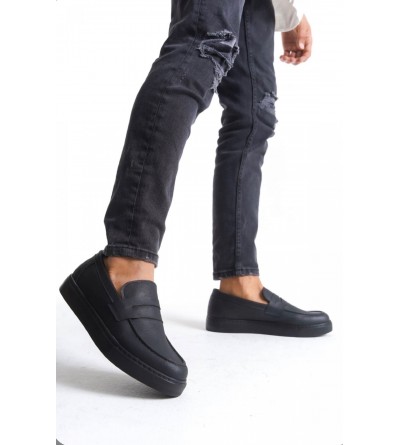 BA0580 Bağcıksız Kuşaklı Yüksek Siyah Taban Erkek Ayakkabı BA0580 Bağcıksız Kuşaklı Yüksek Siyah Taban Erkek Ayakkabı