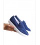 BA0580 Bağcıksız Kuşaklı Yüksek Taban Lacivert Süet Erkek Ayakkabı