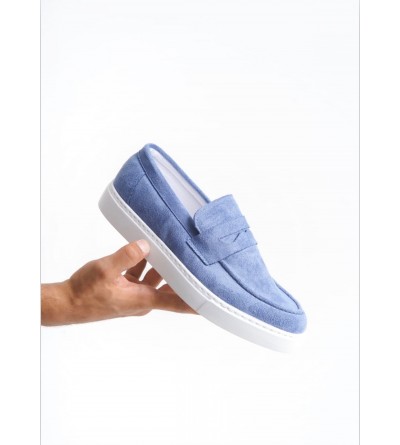 BA0580 Bağcıksız Kuşaklı Yüksek Taban Mavi Süet Erkek Ayakkabı BA0580 Bağcıksız Kuşaklı Yüksek Taban Mavi Süet Erkek Ayakkabı