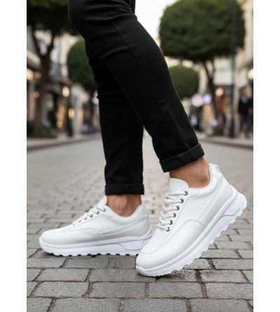 BA0246 Beyaz Bağcıklı Yüksek Taban Günlük Erkek Ayakkabı BA0246 Beyaz Bağcıklı Yüksek Taban Günlük Erkek Ayakkabı