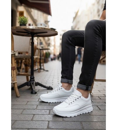 BA0246 Beyaz Bağcıklı Yüksek Taban Günlük Erkek Ayakkabı BA0246 Beyaz Bağcıklı Yüksek Taban Günlük Erkek Ayakkabı