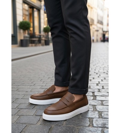 BA0580 Bağcıksız Kuşaklı Yüksek Taban Taba Cilt Erkek Ayakkabı BA0580 Bağcıksız Kuşaklı Yüksek Taban Taba Cilt Erkek Ayakkabı