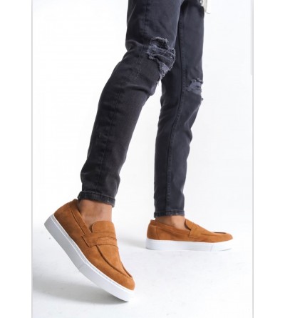 BA0580 Bağcıksız Kuşaklı Yüksek Taban Taba Süet Erkek Ayakkabı BA0580 Bağcıksız Kuşaklı Yüksek Taban Taba Süet Erkek Ayakkabı