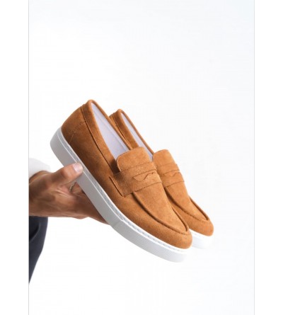 BA0580 Bağcıksız Kuşaklı Yüksek Taban Taba Süet Erkek Ayakkabı BA0580 Bağcıksız Kuşaklı Yüksek Taban Taba Süet Erkek Ayakkabı