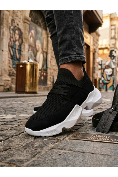403 Yumuşak Triko Dokulu Yüksek Siyah Taban Spor Ayakkabı 403 Yumuşak Triko Dokulu Yüksek Siyah Taban Spor Ayakkabı