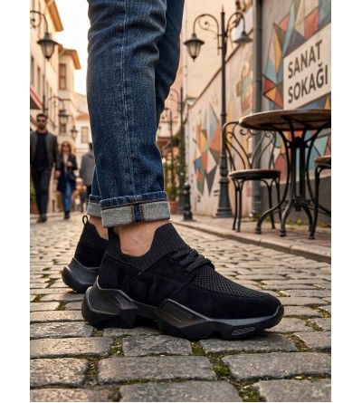 403 Yumuşak Triko Dokulu Yüksek Taban Siyah Spor Ayakkabı 403 Yumuşak Triko Dokulu Yüksek Taban Siyah Spor Ayakkabı
