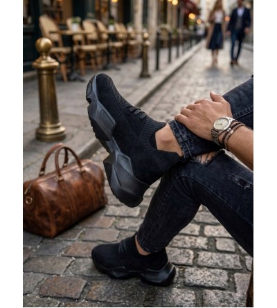 403 Yumuşak Triko Dokulu Yüksek Taban Siyah Spor Ayakkabı 403 Yumuşak Triko Dokulu Yüksek Taban Siyah Spor Ayakkabı