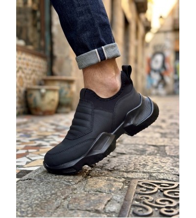 BA0402 Bağcıksız Rahat Yüksek Taban Erkek Spor Yarım Bilek Bot