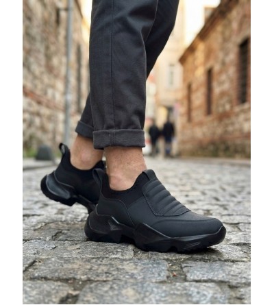 BA0402 Bağcıksız Rahat Yüksek Taban Erkek Spor Yarım Bilek Bot