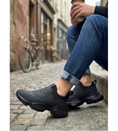 BA0402 Bağcıksız Rahat Yüksek Taban Erkek Spor Yarım Bilek Bot