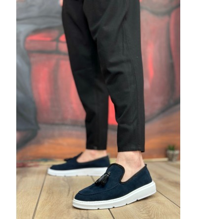 BA0005 Bağcıksız Yüksek Taban Lacivert Süet Klasik Püsküllü Corcik Erkek Ayakkabı BA0005 Bağcıksız Yüksek Taban Lacivert Süet Klasik Püsküllü Corcik Erkek Ayakkabı