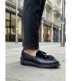 BA0005 Yeni Sezon Kalın Tabanlı Siyah Süet Makosen Ayakkabı