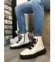 BA0142 Bantlı Erkek Yüksek Taban Beyaz Siyah Spor Bot BA0142 Bantlı Erkek Yüksek Taban Beyaz Siyah Spor Bot
