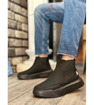 BA0150 Bağcıksız Bantlı Erkek Yüksek Taban Yeni Siyah Taban Spor Bot BA0150 Bağcıksız Bantlı Erkek Yüksek Taban Yeni Siyah Taban Spor Bot