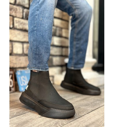 BA0150 Bağcıksız Bantlı Erkek Yüksek Taban Yeni Siyah Taban Spor Bot BA0150 Bağcıksız Bantlı Erkek Yüksek Taban Yeni Siyah Taban Spor Bot