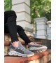 BA0350 Yüksek Taban Tarz Sneakers Cırt Detaylı Gri Erkek Spor Ayakkabısı