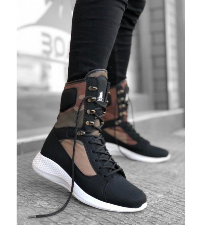 BA0600 Bağcıklı Siyah Kamuflaj Boksör Unisex Spor Postal Bot BA0600 Bağcıklı Siyah Kamuflaj Boksör Unisex Spor Postal Bot