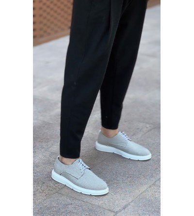 BA0003 Bağcıklı Klasik Spor Gri Renk Keten Yüksek Taban Casual Erkek Ayakkabı BA0003 Bağcıklı Klasik Spor Gri Renk Keten Yüksek Taban Casual Erkek Ayakkabı