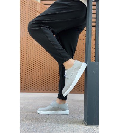 BA0003 Bağcıklı Klasik Spor Gri Renk Keten Yüksek Taban Casual Erkek Ayakkabı BA0003 Bağcıklı Klasik Spor Gri Renk Keten Yüksek Taban Casual Erkek Ayakkabı
