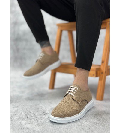 BA0003 Bağcıklı Klasik Spor Keten Hardal Beyaz Taban Casual Erkek Ayakkabı BA0003 Bağcıklı Klasik Spor Keten Hardal Beyaz Taban Casual Erkek Ayakkabı