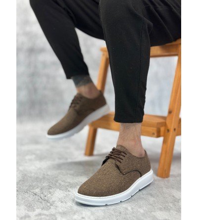 BA0003 Bağcıklı Klasik Spor Keten Kahverengi Beyaz Taban Casual Erkek Ayakkabı BA0003 Bağcıklı Klasik Spor Keten Kahverengi Beyaz Taban Casual Erkek Ayakkabı